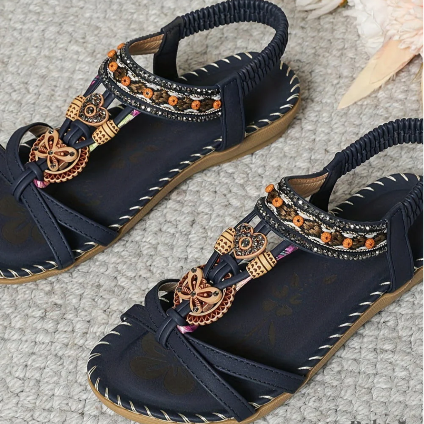Lucinde | Sandales Bohème Bijoux à Enfiler pour Été