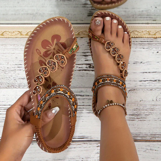 Lucinde | Sandales Bohème Bijoux à Enfiler pour Été