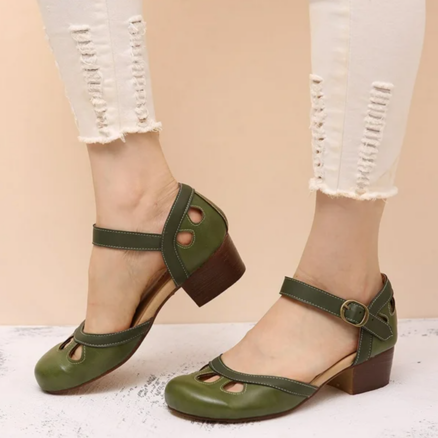 Pavia | Sandales à Talons Bas Brides Croisées