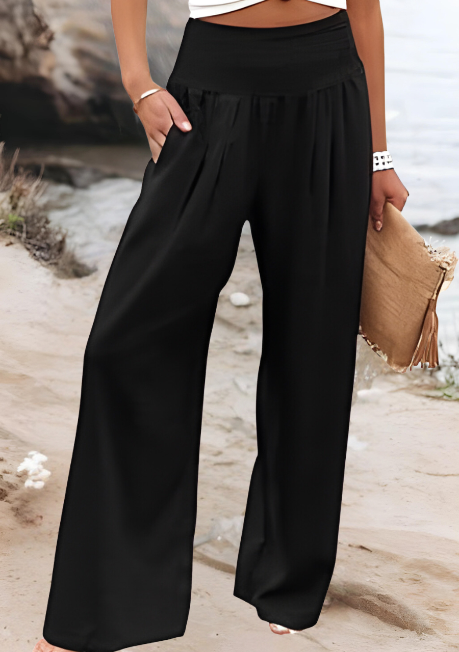 Suzanne | Pantalon de Plage Fluide Jambe Large