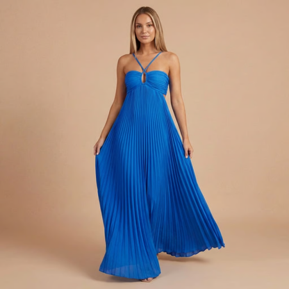 Soléna | Robe Longue Plissée d'Été
