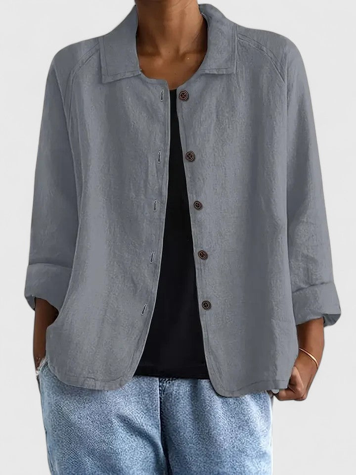 Solène | Blouse Boutonnée Manches Longues pour Quotidien
