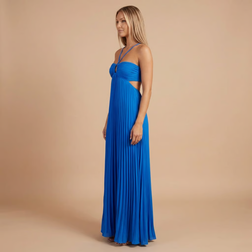 Soléna | Robe Longue Plissée d'Été