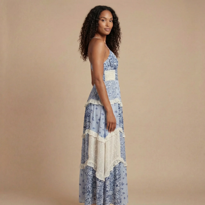 Roséliane | Robe Longue Fleurie d'Été