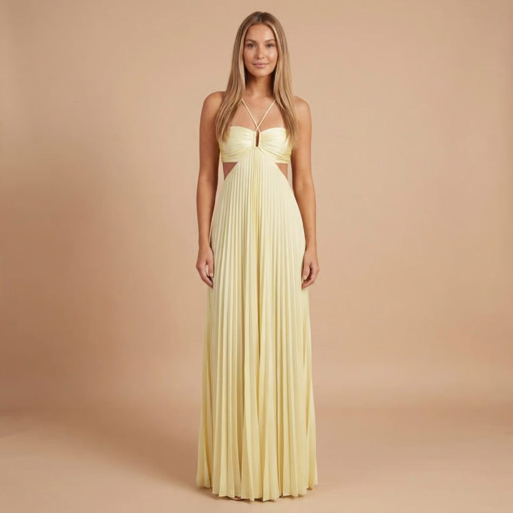Soléna | Robe Longue Plissée d'Été