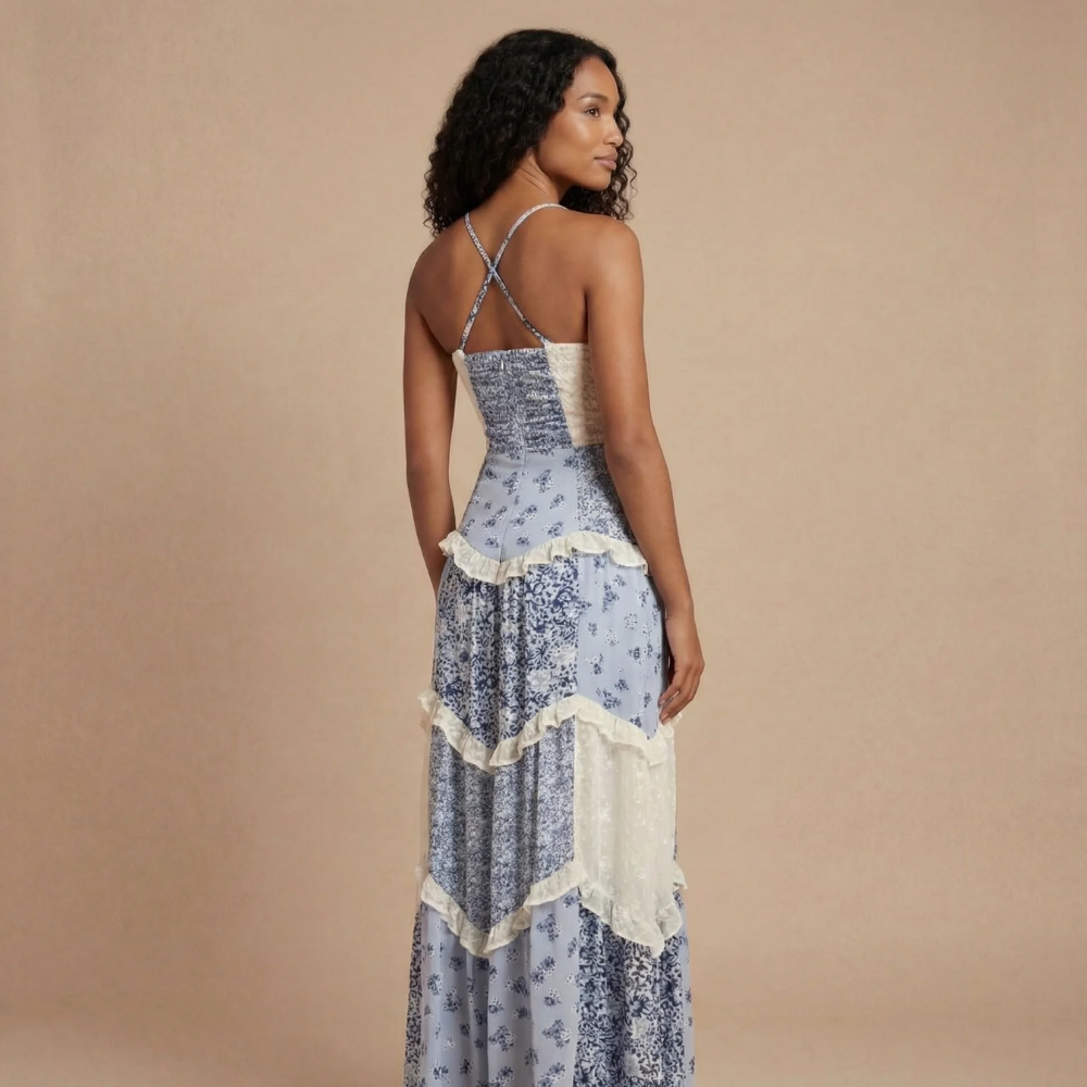 Roséliane | Robe Longue Fleurie d'Été