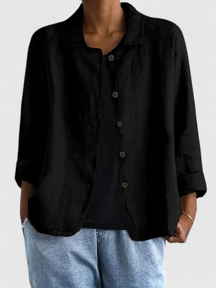 Solène | Blouse Boutonnée Manches Longues pour Quotidien