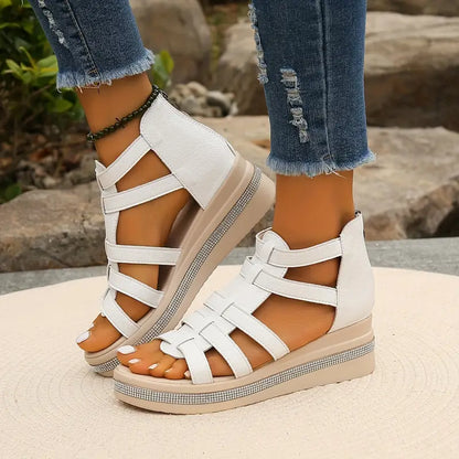 Suzanne | Sandales Strass Bride Réglable pour Été