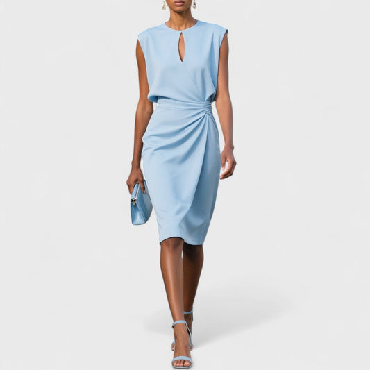 Sabine | Robe Chic Femme Taille Marquée pour Bureau et Dîner