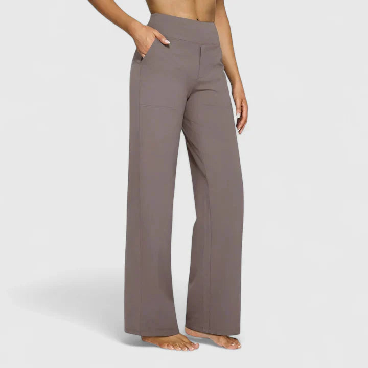 Amélie | Pantalon Droit Taille Élastique pour Quotidien