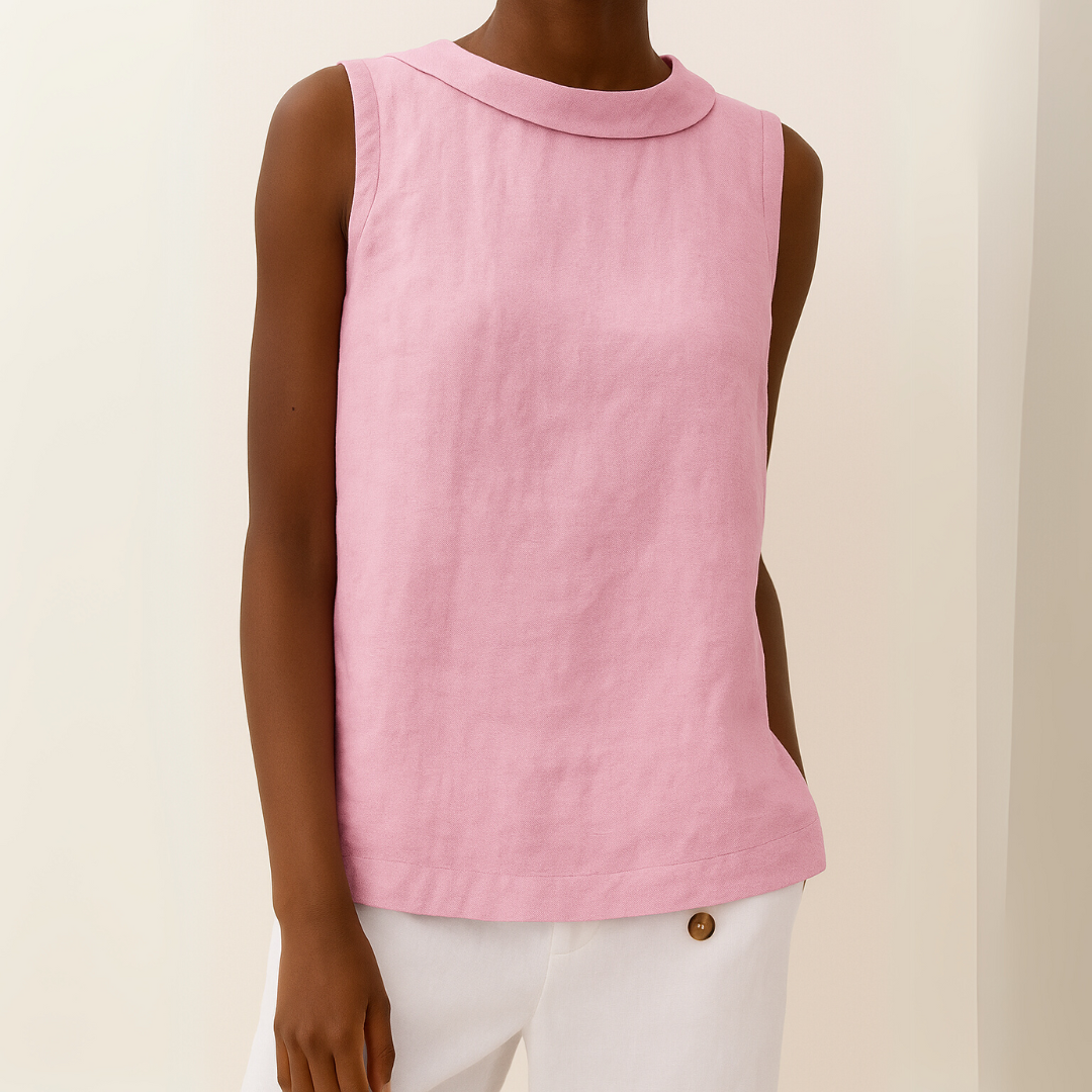 Ines | Top Sans Manches Col Montant