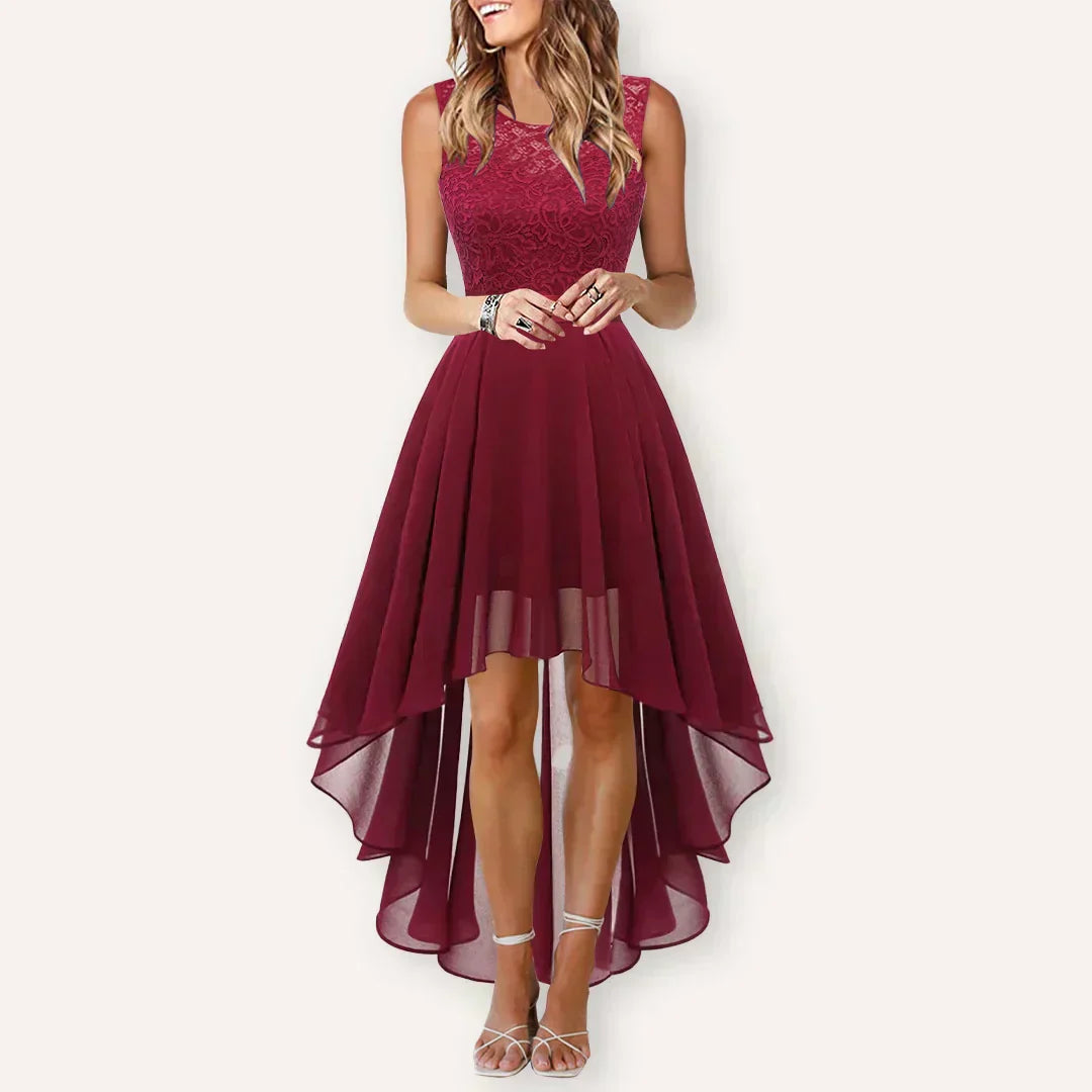 Berthilde | Robe Midi Asymétrique Sans Manches