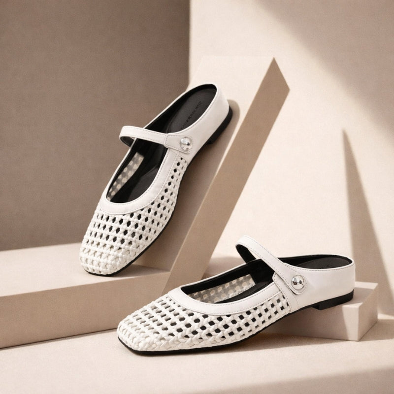 Goldie | Mules Tressées Mary Jane