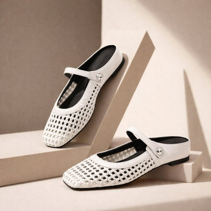 Goldie | Mules Tressées Mary Jane