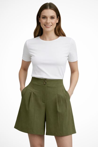 Margot | Short Bermuda Tailleur Boutonné