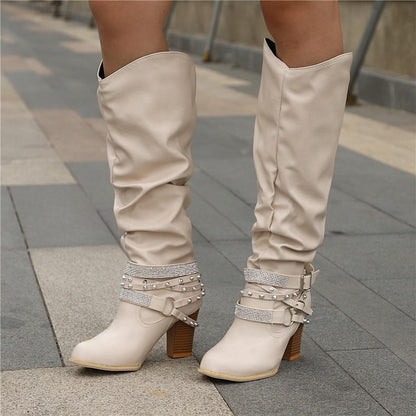 Paméline | Bottes Hautes Genou Souples Talon Bloc