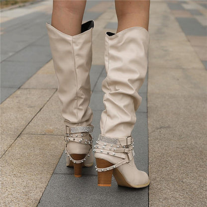 Paméline | Bottes Hautes Genou Souples Talon Bloc
