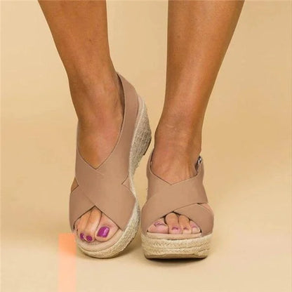 Alynthe | Espadrilles Compensées à Brides Croisées