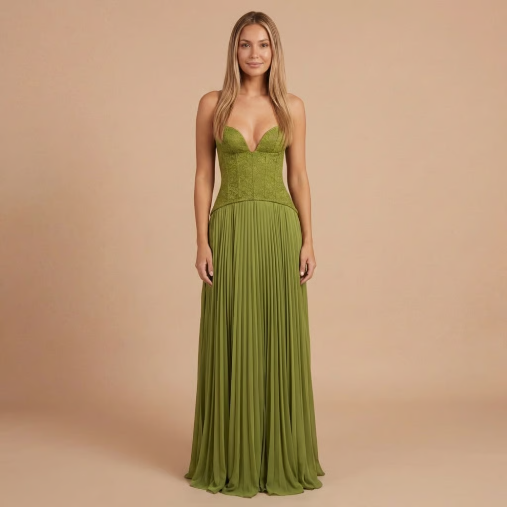 Armance | Robe Longue Plissée de Cérémonie