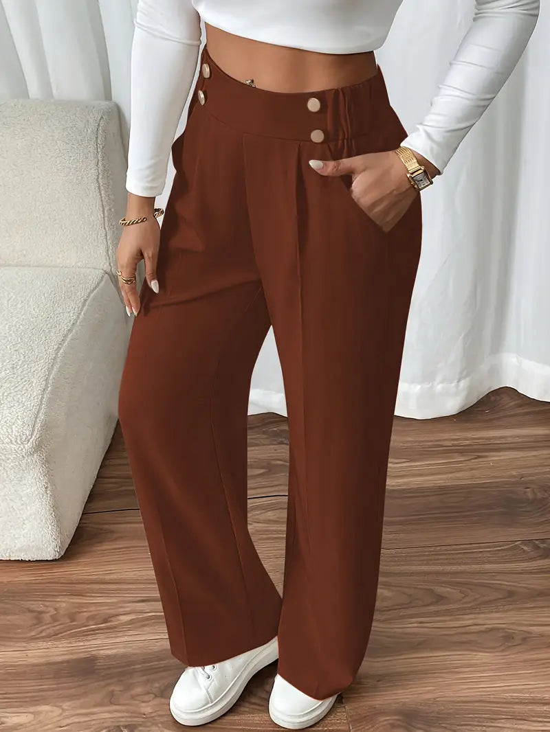 Loredane | Pantalon Large Taille Élastique à Poches