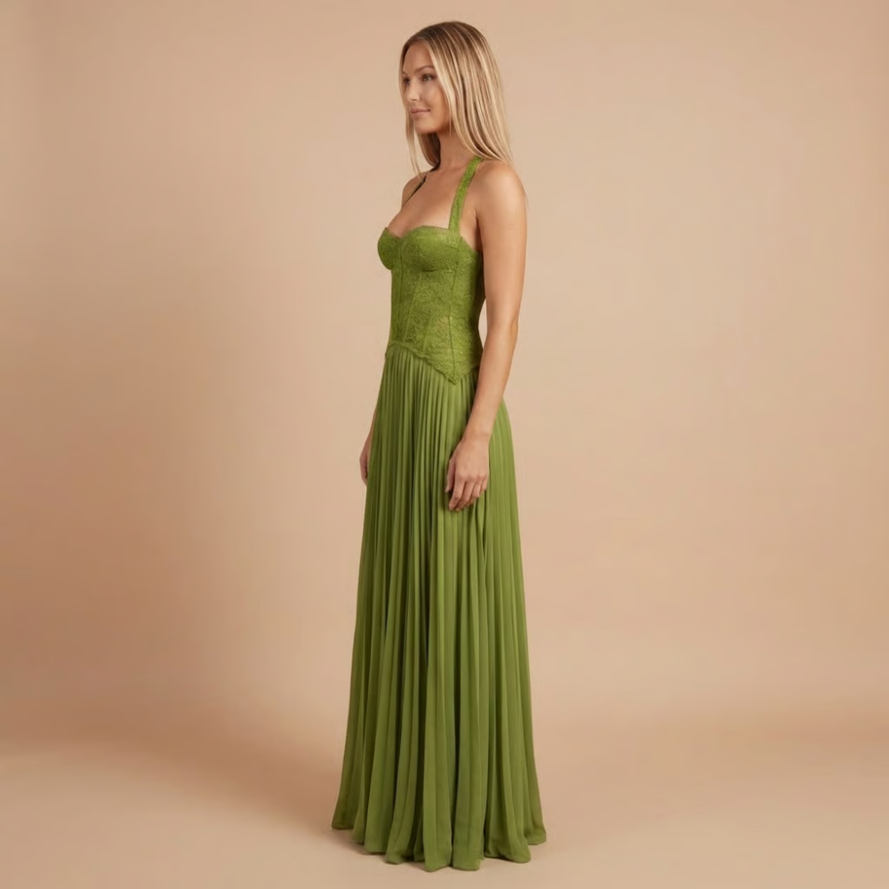 Armance | Robe Longue Plissée de Cérémonie