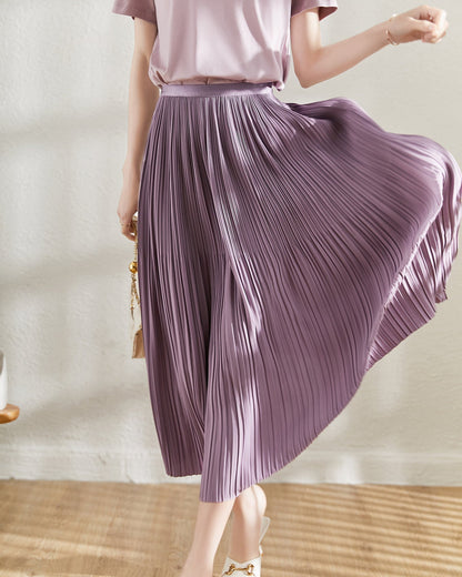 Charlotte | Jupe Plissée Midi à Taille Haute