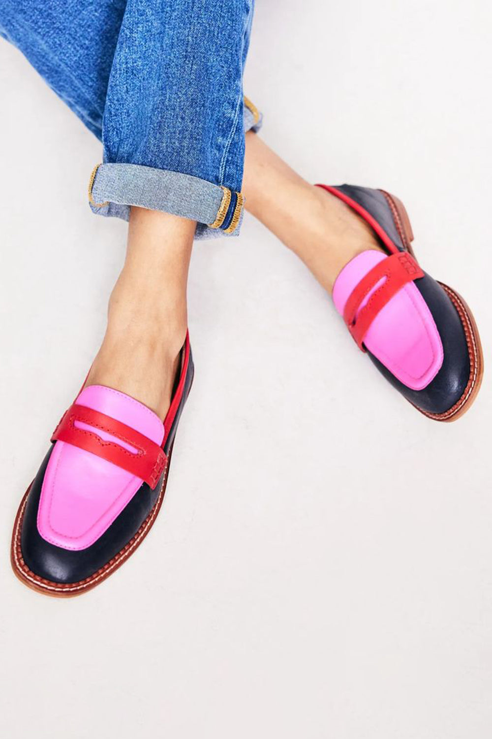 Maéla | Mocassins Penny à Enfiler Bicolores