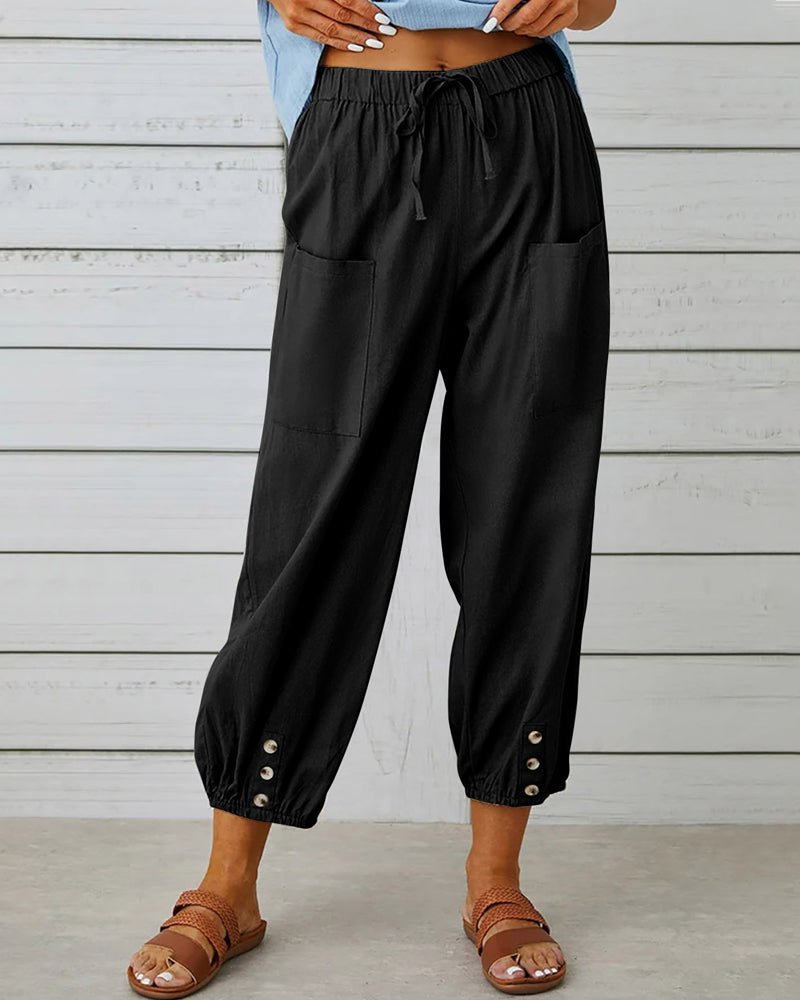 Sterenn | Pantalon Droit Taille Haute