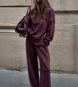 Danièle | Ensemble Col Montant Pantalon Large