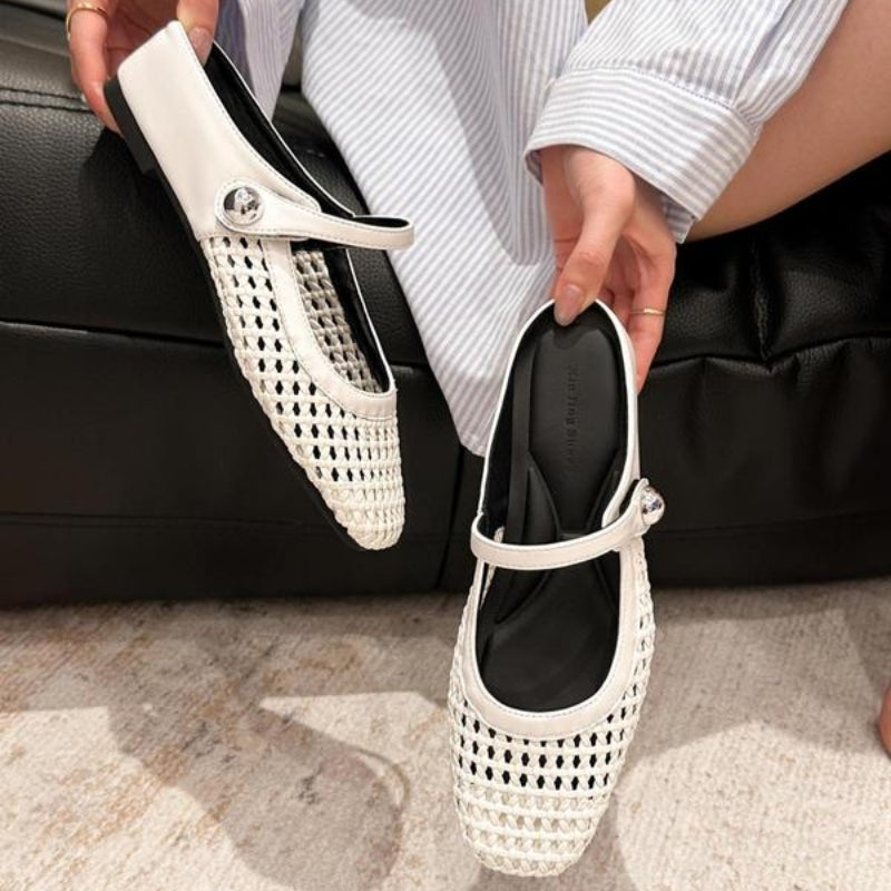 Goldie | Mules Tressées Mary Jane