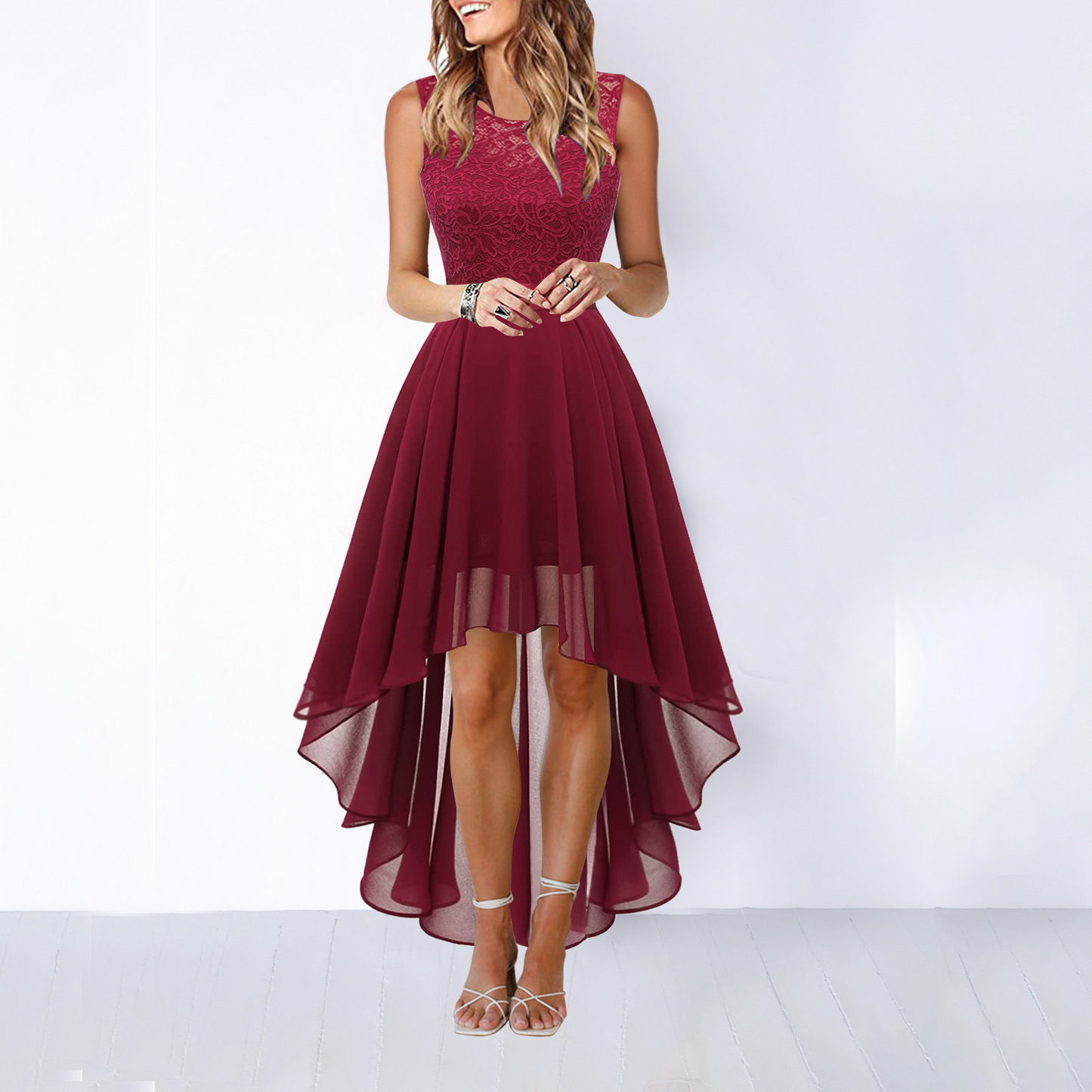 Berthilde | Robe Midi Asymétrique Sans Manches