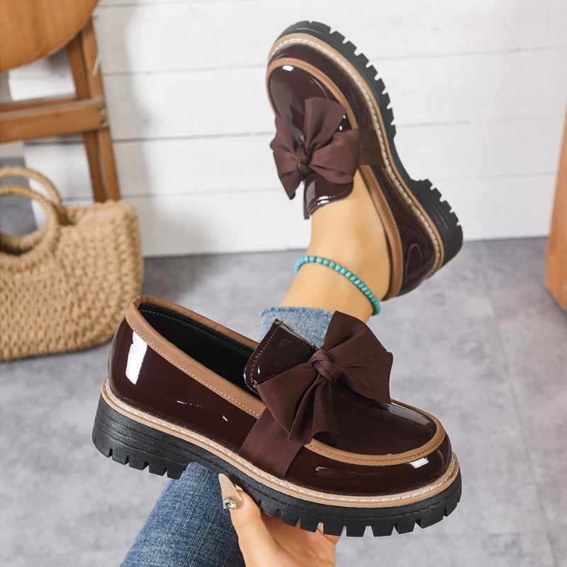 Huguette | Mocassins Vernis à Nœud