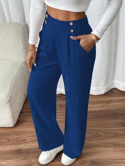 Loredane | Pantalon Large Taille Élastique à Poches