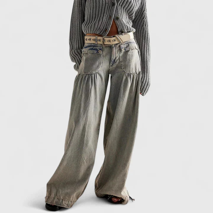 Palmine | Pantalon Large Plissé Fluide