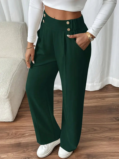 Loredane | Pantalon Large Taille Élastique à Poches