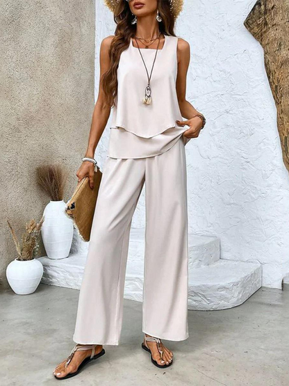 Abigail | Ensemble Deux Pièces Pantalon Large pour Été