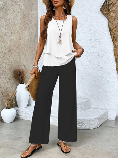 Abigail | Ensemble Deux Pièces Pantalon Large pour Été