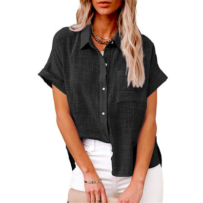 Nicole | Chemise Boutonnée Manches Courtes