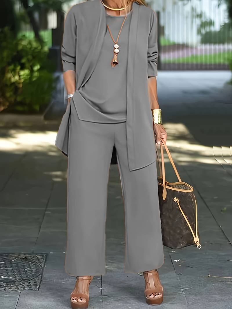 Aurore | Ensemble Trois Pièces Pantalon Large