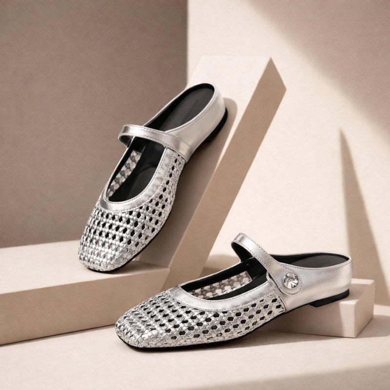 Goldie | Mules Tressées Mary Jane