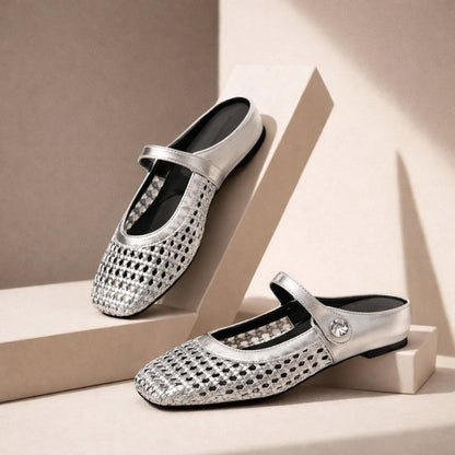 Goldie | Mules Tressées Mary Jane