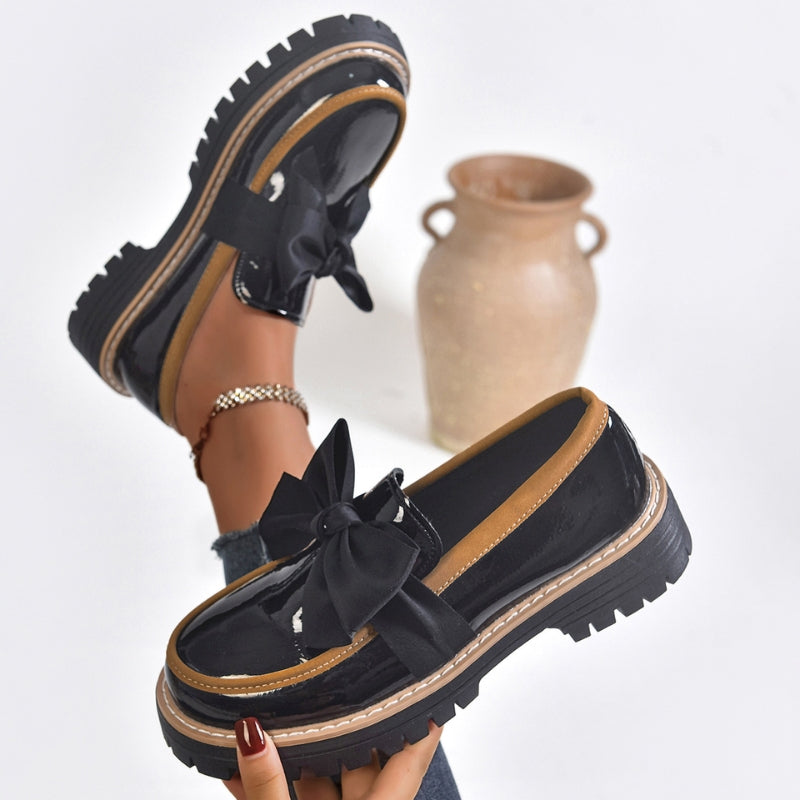 Huguette | Mocassins Vernis à Nœud