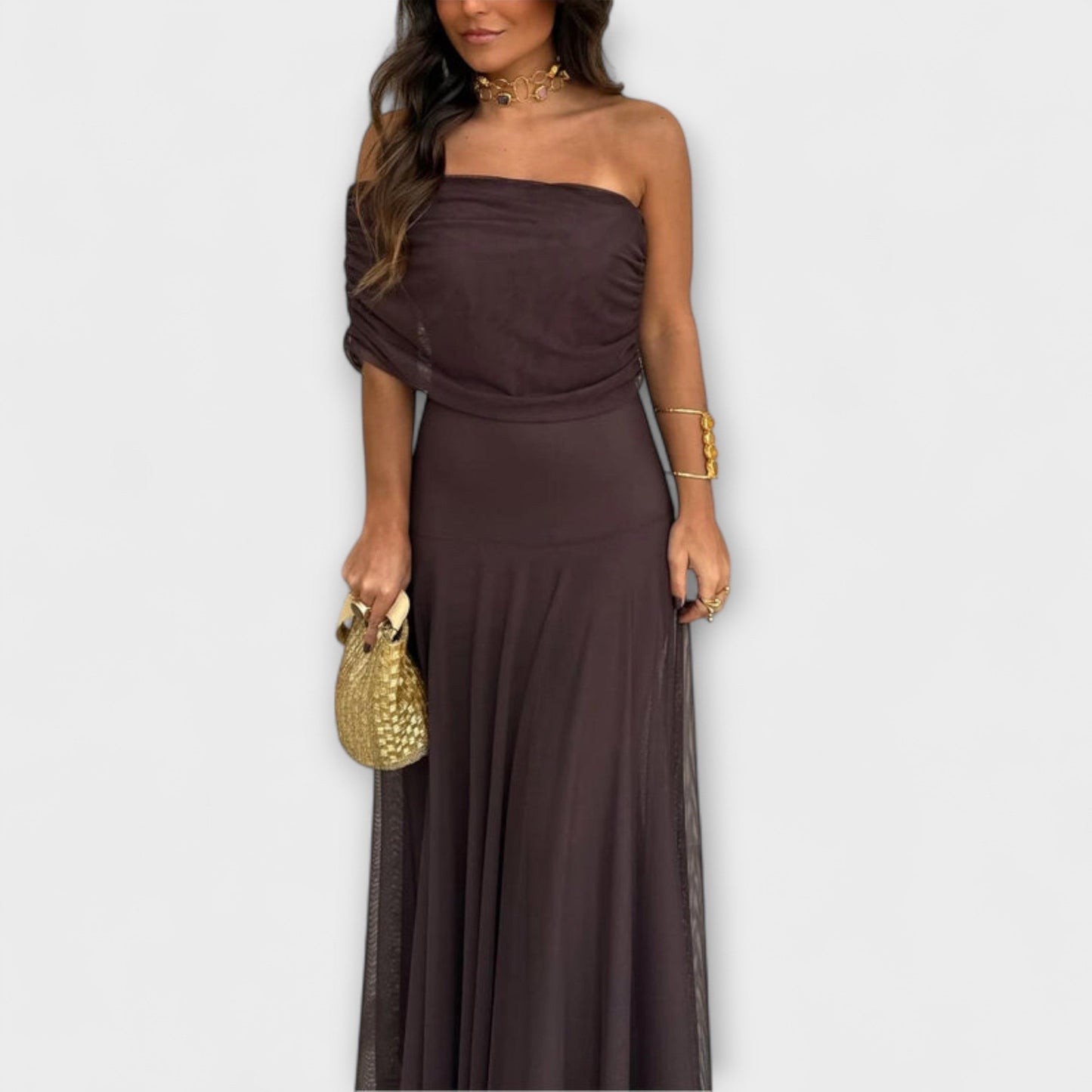 Émeline | Robe Longue à Une Épaule en Maille