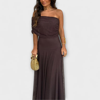 Émeline | Robe Longue à Une Épaule en Maille
