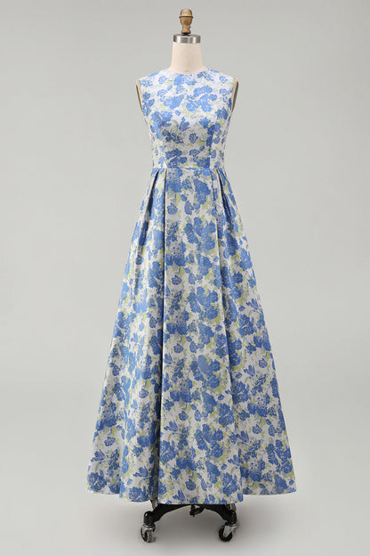 Sylvette | Robe Midi Fleurie Col Rond à Poches