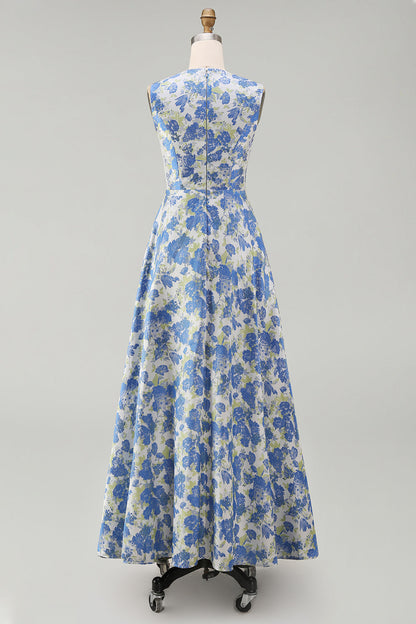 Sylvette | Robe Midi Fleurie Col Rond à Poches