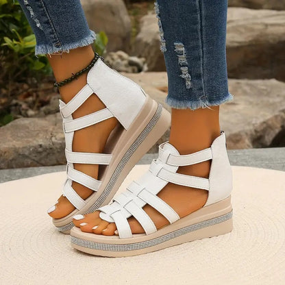 Suzanne | Sandales Strass Bride Réglable pour Été