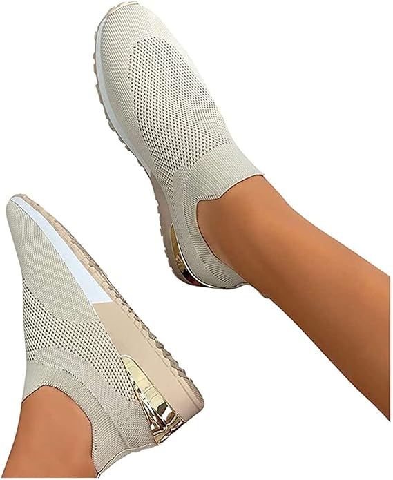 Aldegonde | Baskets Slip-On à Accents Dorés