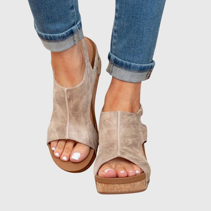 Adèle | Sandales Compensées Bride Réglable Confort