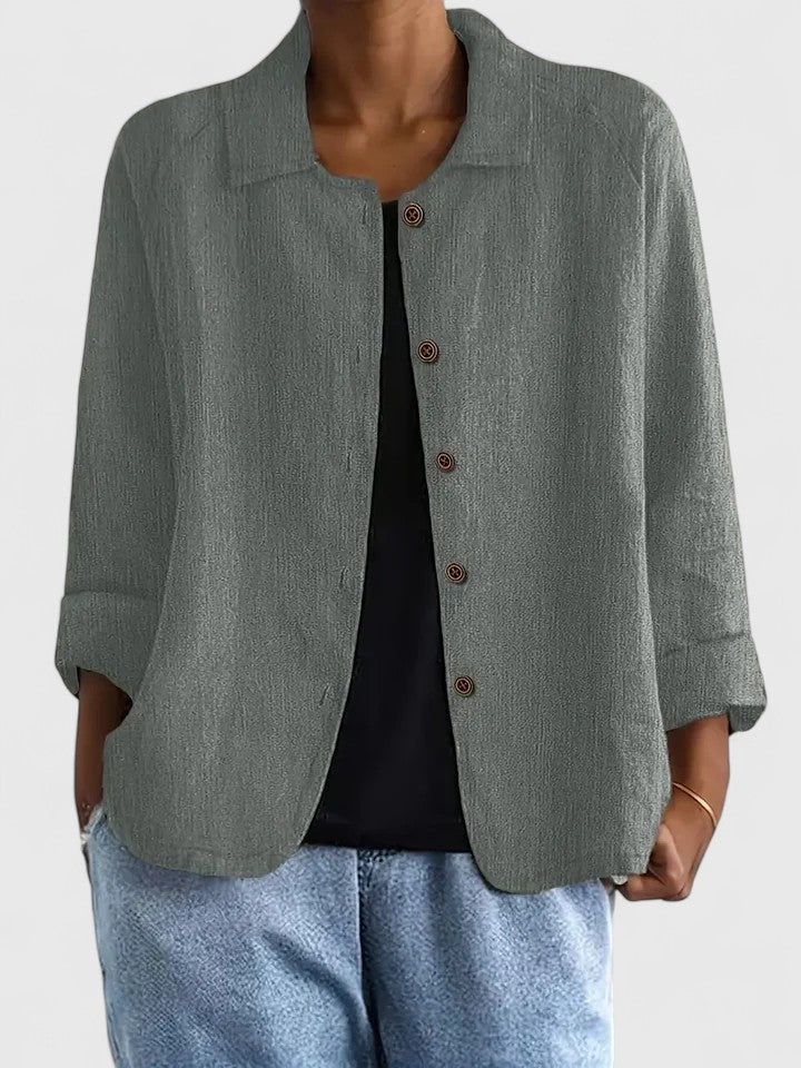 Solène | Blouse Boutonnée Manches Longues pour Quotidien
